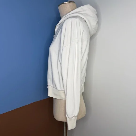 LNA Revolve Choose Happy Zip Up Hoodie in Lily White Size XS - Picture 4 of 7